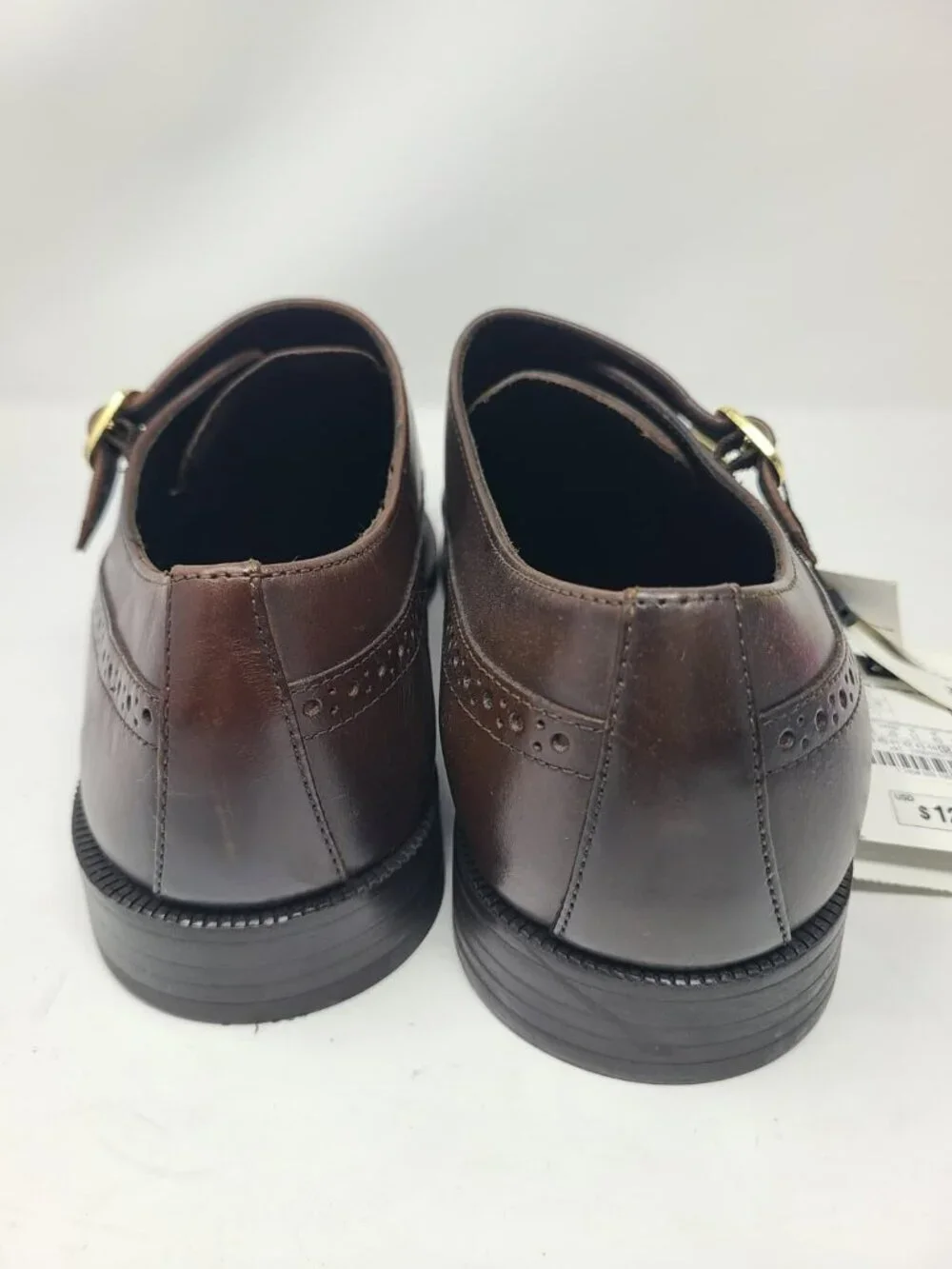 Zara Leather Double Monk Strap Shoes Size 8 2408/920